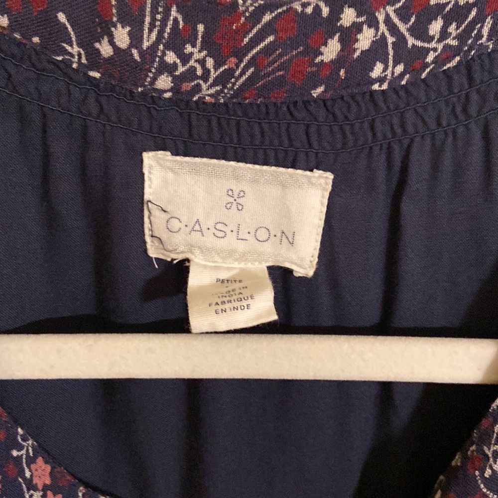Caslon Floral Dress Size M 3/4 Sleeve Belted Boho Midi Nordstrom - Picture 5 of 14